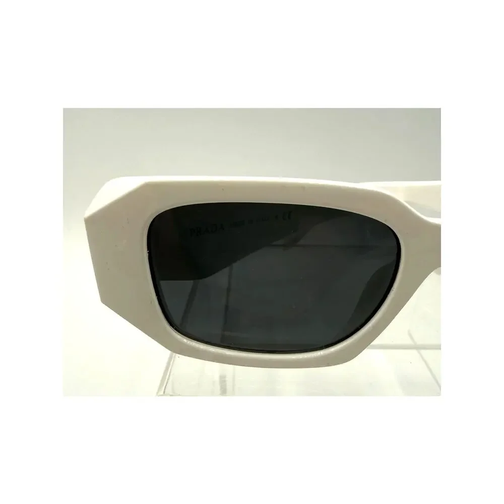 Prada Symbole Geometric White Sunglasses W/Prada Hard Case